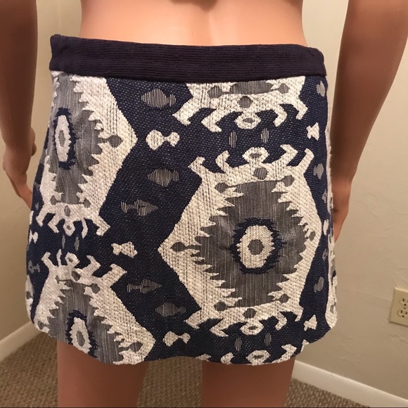 Host Pick🎉Zara Retro Chic Multicolored Purple Gray Cream Cotton Linen Mini Skirt - Picture 5 of 6